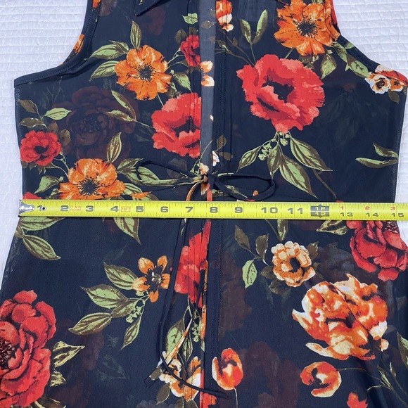 Ember Womens Floral Fairy Grunge Sheer Tie Front Cardigan Dress Sz M Whimsigoth - Picture 12 of 14